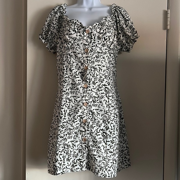 SHEIN Plant Print Frill trim Dress - Picture 2 of 2